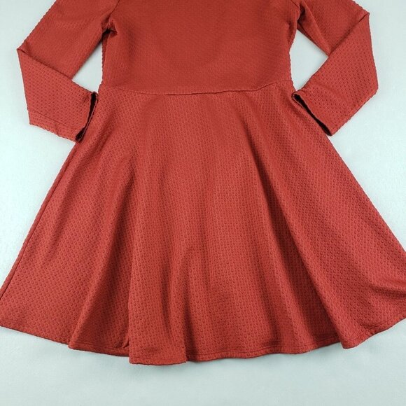 Free People Fit & Flare Dress Orange Womens Medium Long Sleeve Cutout Back - Picture 4 of 14